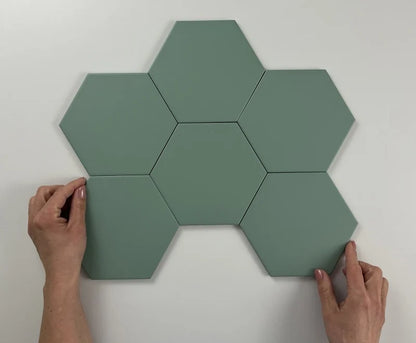 Hexagon Timeless Jade mat 15x17