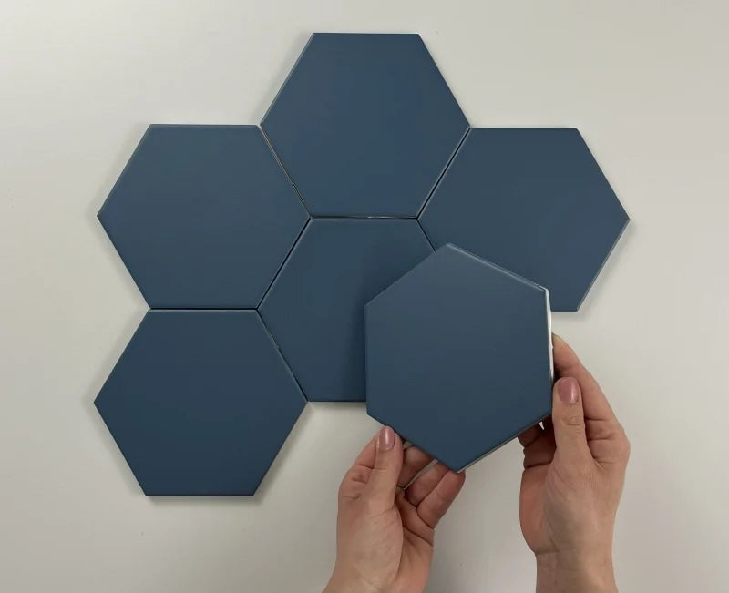Hexagon Timeless Marine mat 15x17 - WDtegels