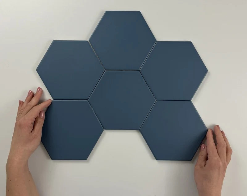 Hexagon Timeless Marine mat 15x17 - WDtegels