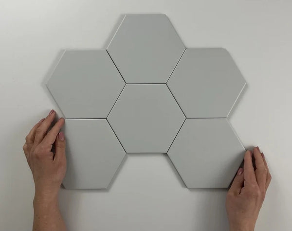 Hexagon Timeless Pearl mat 15x17