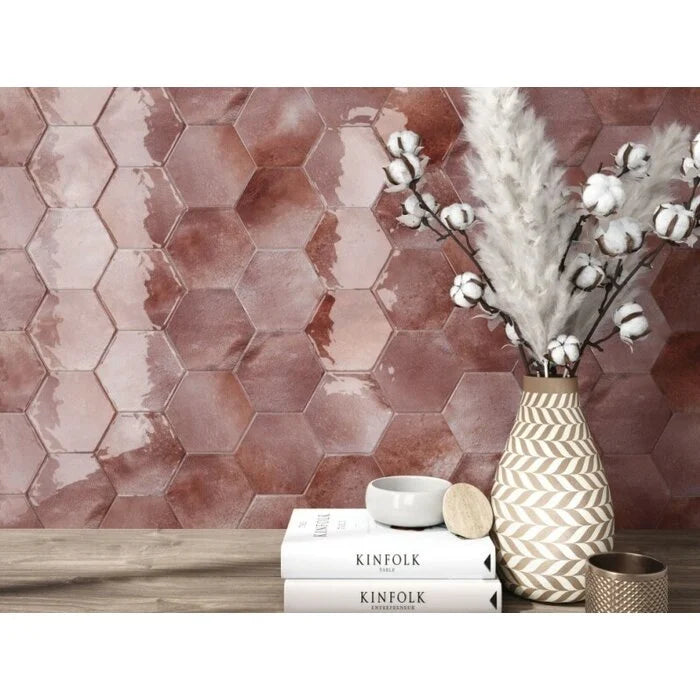 Hexagon Moon Garnet glans 16x18