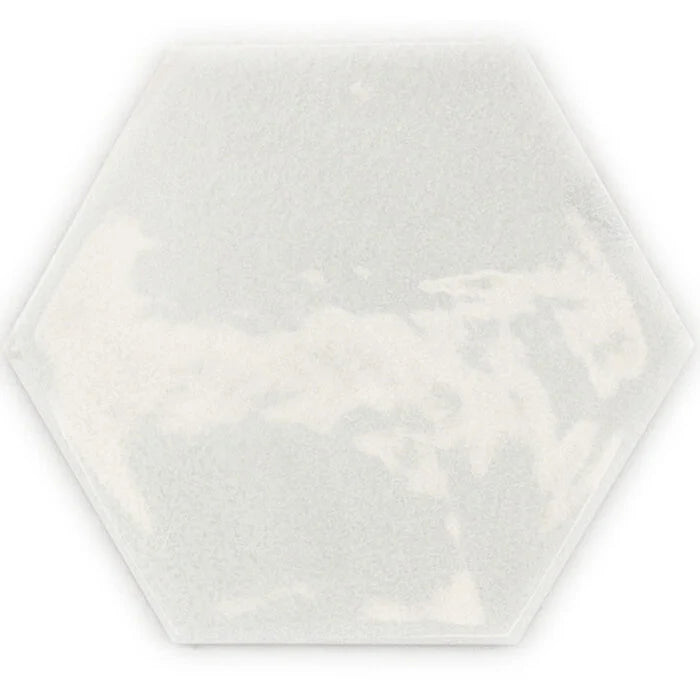 Hexagon Moon White glans 16x18 - WDtegels