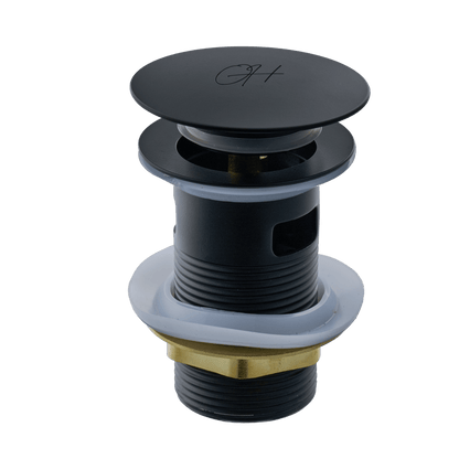 Afvoerplug Flusso in zwart met overloop