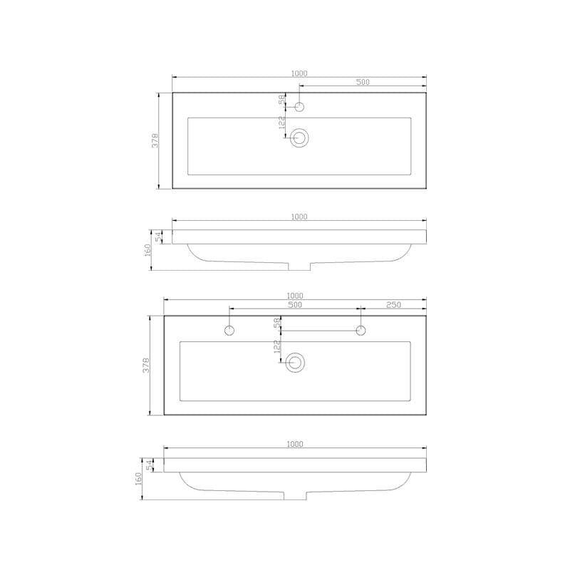 Badmeubel Compact Greeploos 100 Hoogglans Wit