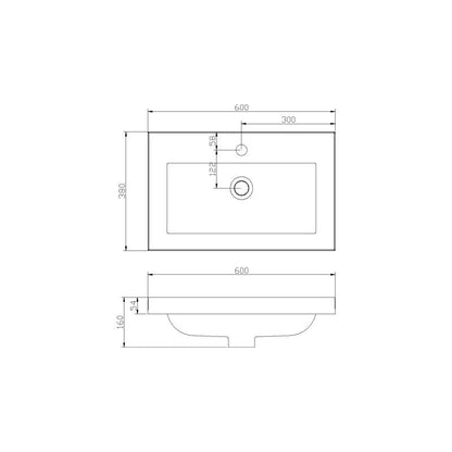 Badmeubel Compact Greeploos 60 Hoogglans Wit