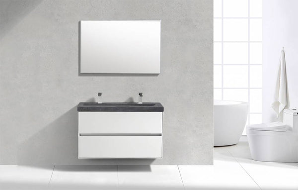 Badmeubel Compact Stone Greeploos 100 Hoogglans Wit