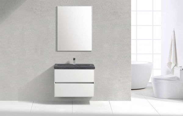 Badmeubel Compact Stone Greeploos 80 Hoogglans Wit