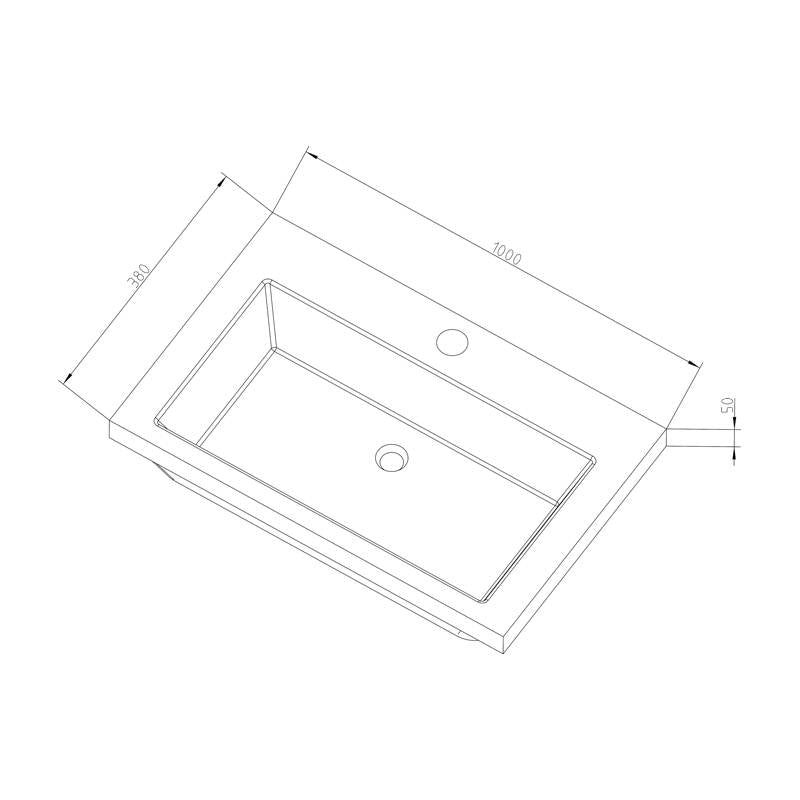 Badmeubel Compact Stone 100 Hoogglans Antraciet