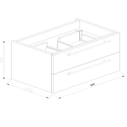 Badmeubel Compact Stone 100 Hoogglans Antraciet