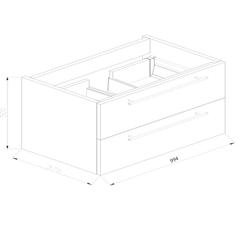 Badmeubel Compact Stone 100 Hoogglans Wit