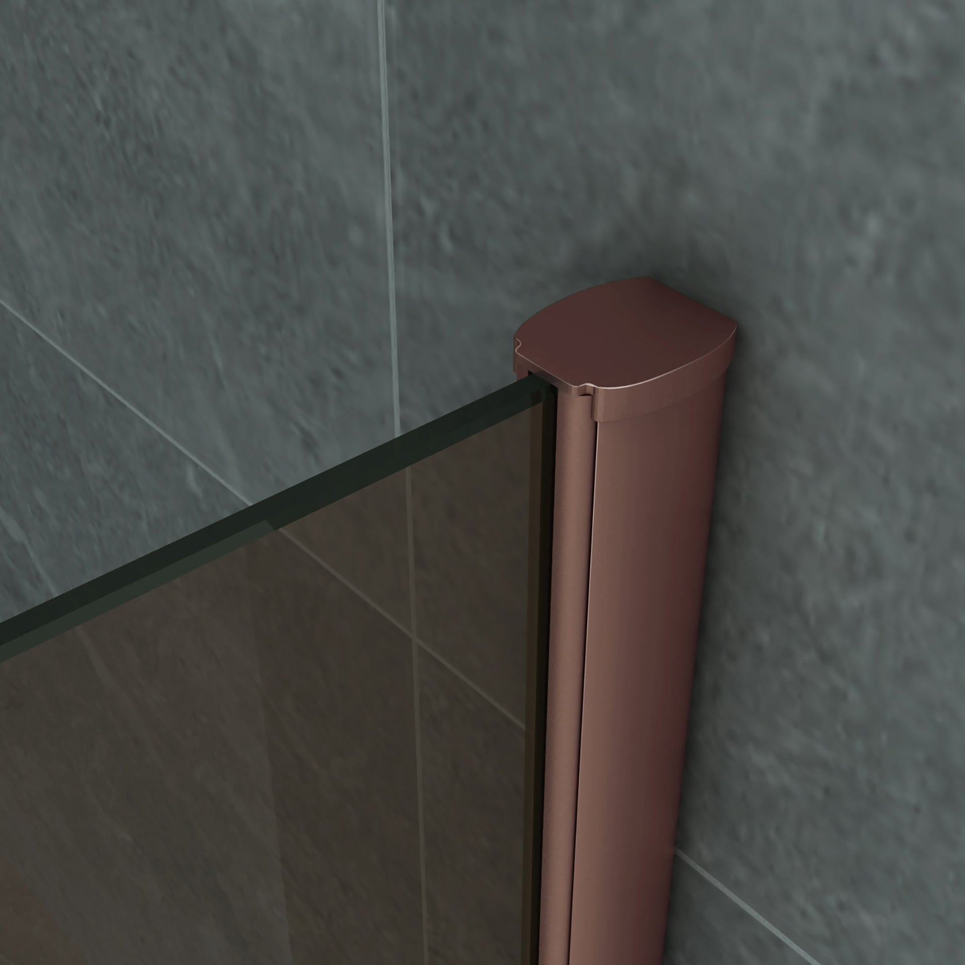 Aloni Inloopdouche | 100X200cm | Geborsteld Koper | Champagne Glas - WDtegels