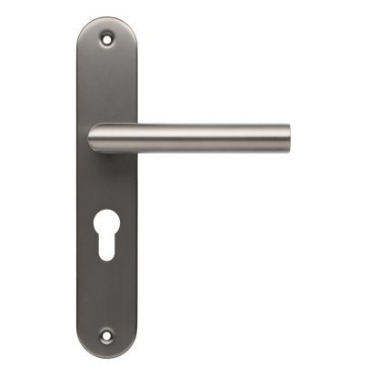 Deurklink Torino in gun metal met cilindergat 55 mm