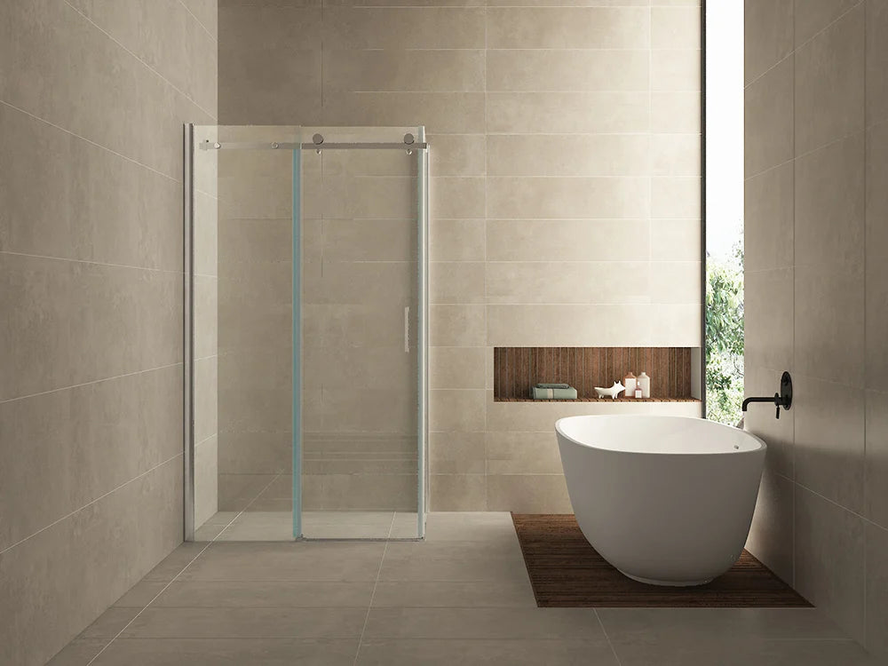 Douchecabine Wiesbaden Pared 120x80x200cm 1 schuifdeur 8mm helder glas met nano - WDtegels