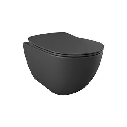 Creavit Design Hangend Toilet - 35.3x51cm - Spoelrandloos - Mat Antraciet - WDtegels