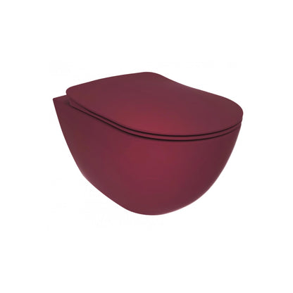 Creavit Design Hangend Toilet - 35.3x51cm - Spoelrandloos - Berry - WDtegels
