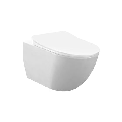 Creavit Design Hangend Toilet - 35.3x51cm - Spoelrandloos - Mat Wit - WDtegels