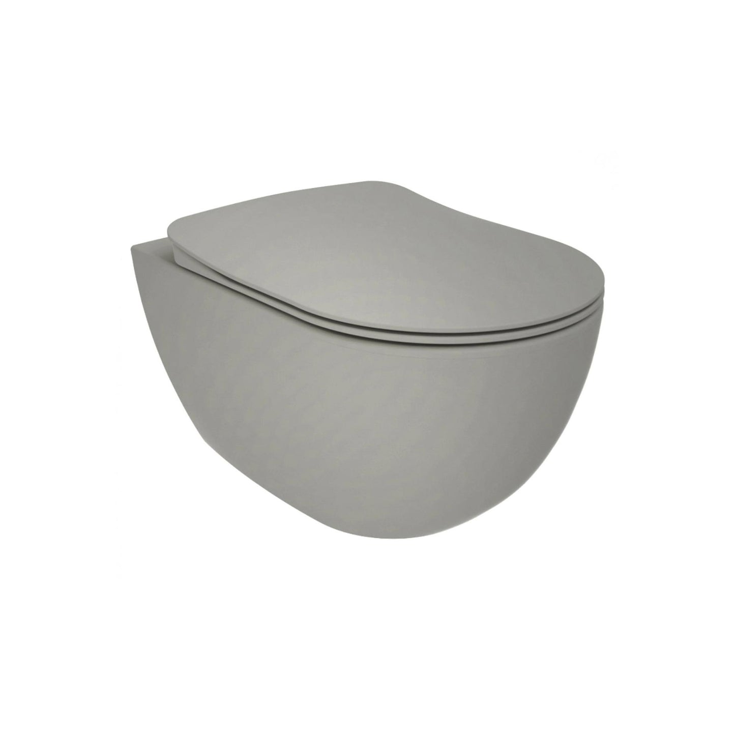 Creavit Design Hangend Toilet - 35.3x51cm - Spoelrandloos - Koelgrijs - WDtegels