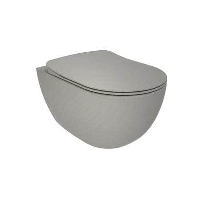 Creavit Design Hangend Toilet - 35.3x51cm - Spoelrandloos - Koelgrijs - WDtegels