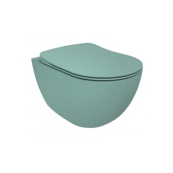 Creavit Design Hangend Toilet - 35.3x51cm - Spoelrandloos - Nijlgroen