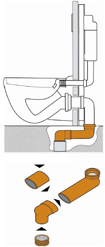 Wandcloset verstelbare verloopset 90 - 110 mm 15 - 35 cm 4002545039831