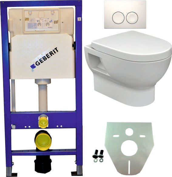 Inodoro Geberit UP 100 +Mercurius de Wiesbaden con asiento Delta 21 blanco