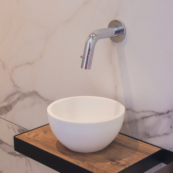 Fontein Kom Solid Surface | 20x20x10cm | Mat wit