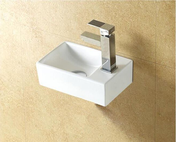 Fonteinset keramisch met afvoer New Wonder Rechts | 30x18.5x9.5cm | Wit