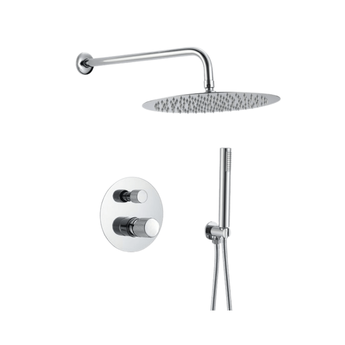Inbouw regendouche met wandarm Fonti in chroom