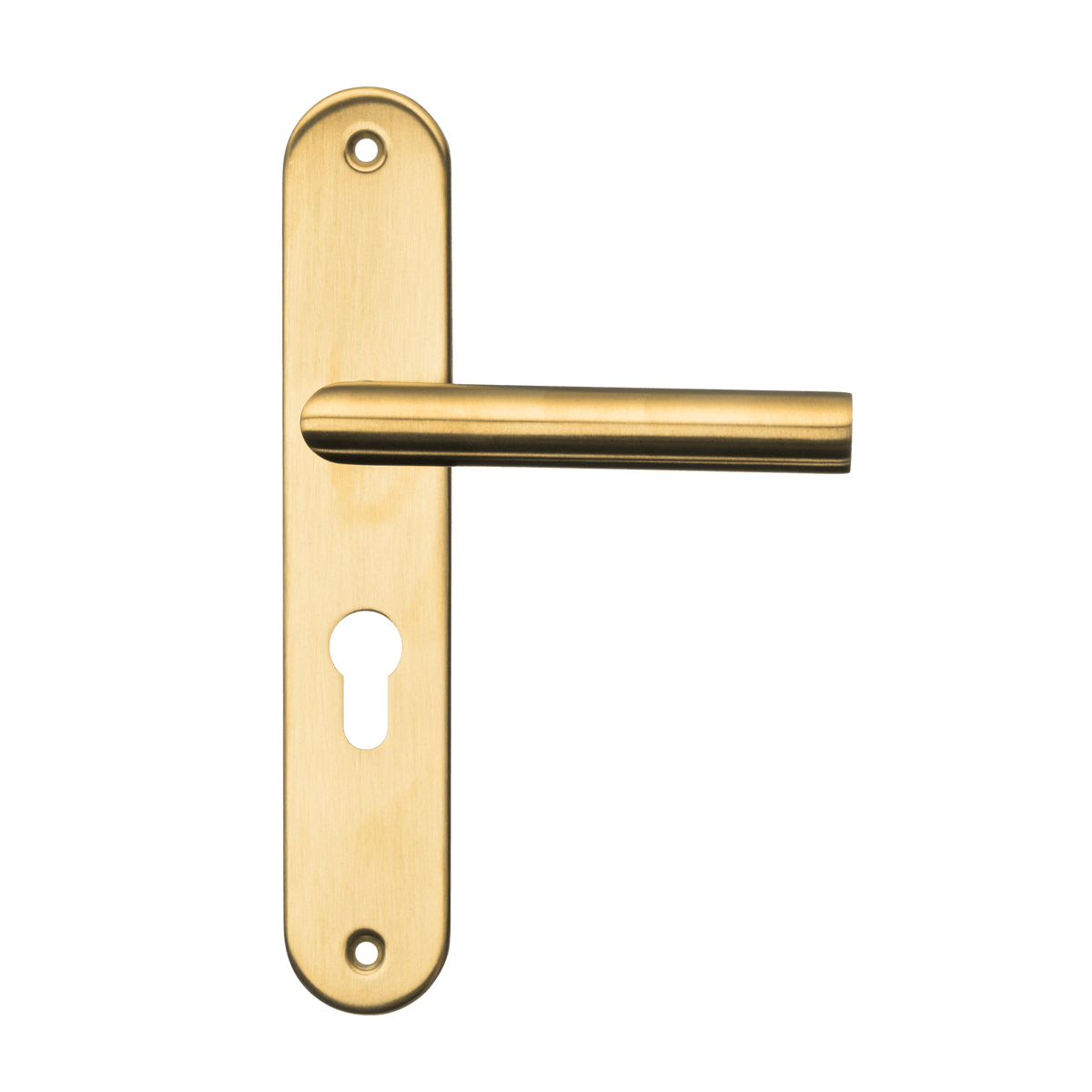 Deurklink Andria in goud met cilindergat 55 mm