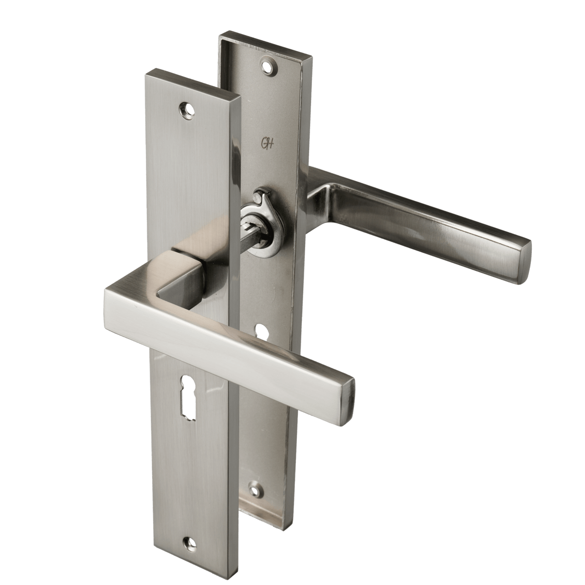 Deurklink Grado in RVS met sleutelgat 56 mm