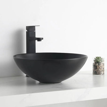Waskom Opbouw Lorens Rond 40x40x13.5cm Mat Zwart - WDtegels