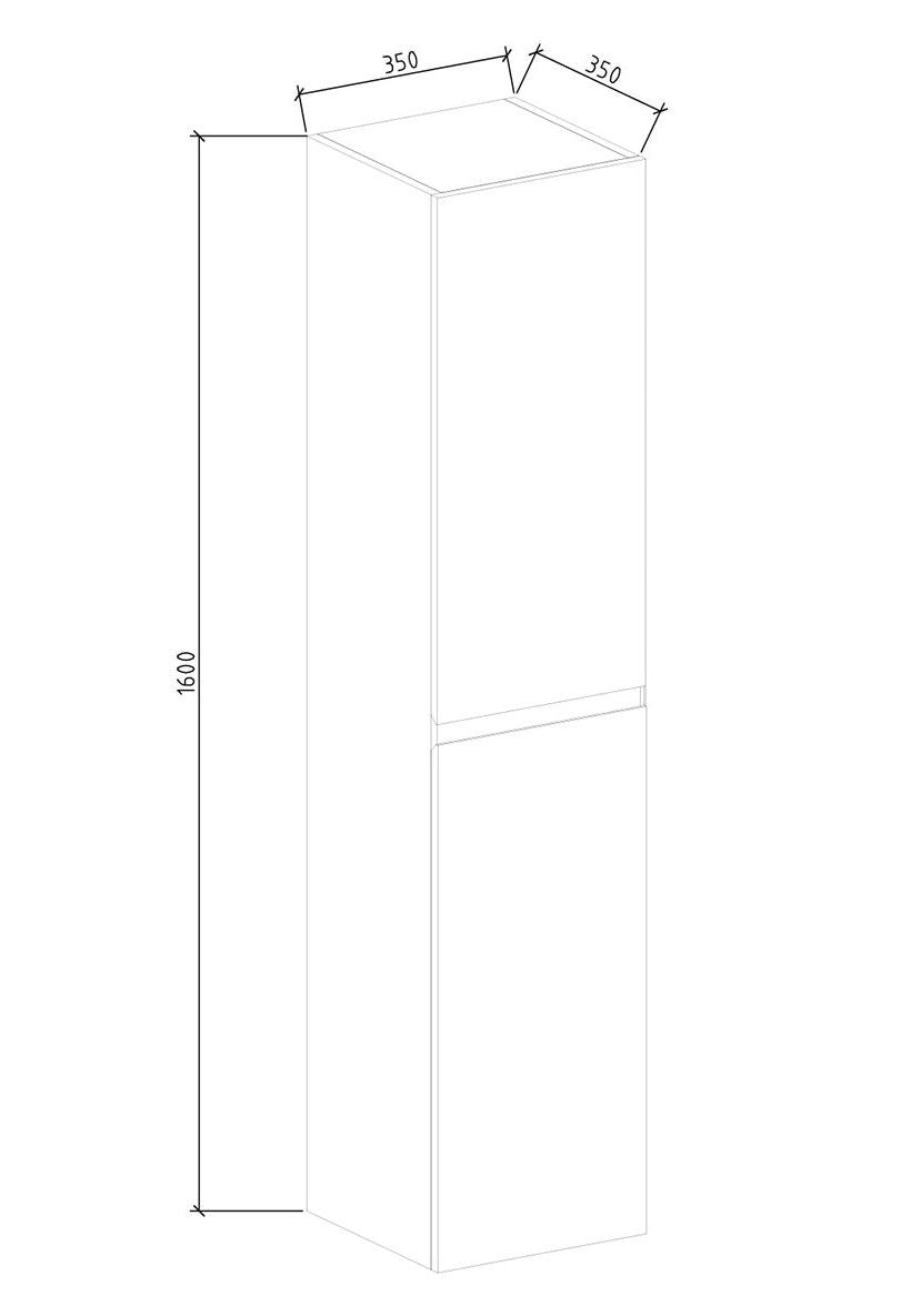 Kolomkast Tieme mat zwart 160x35x35cm - WDtegels