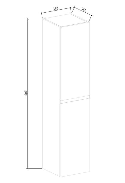 Kolomkast Tieme mat zwart 160x35x35cm - WDtegels