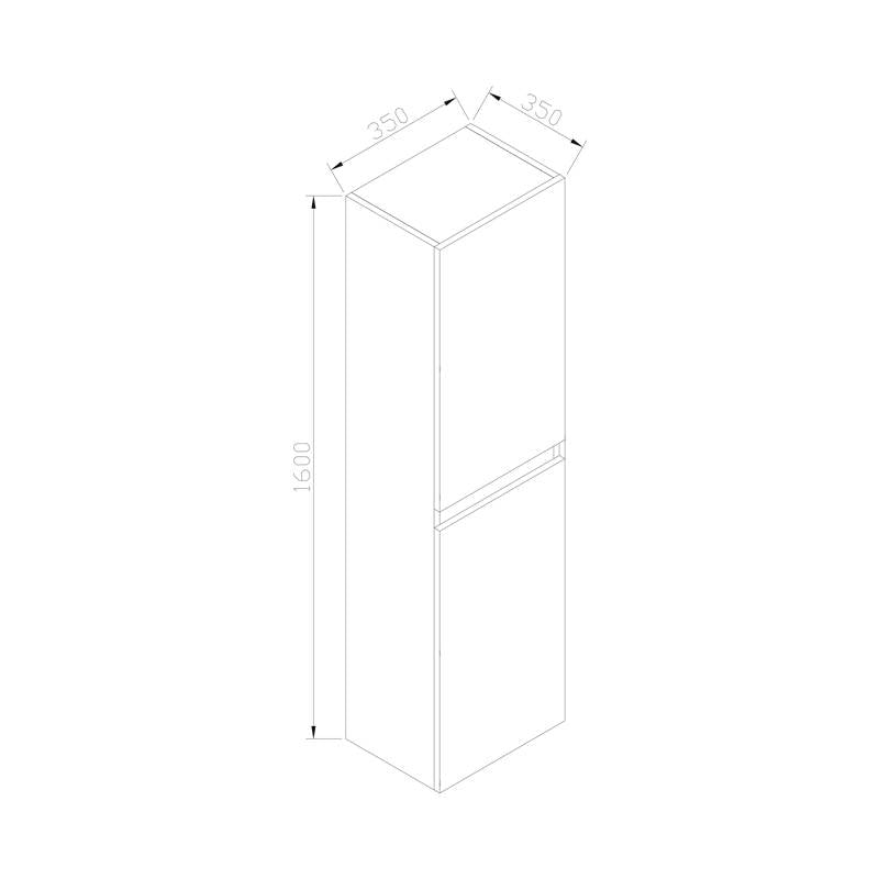 Kolomkast Trendline 160 Hoogglans Wit