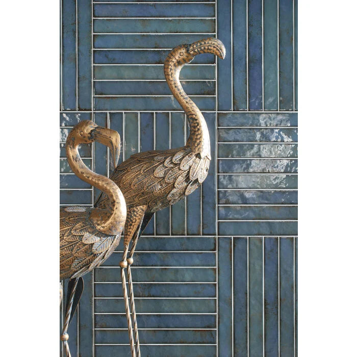 Brick Raku Turquoise mozaiektegel 35x35cm