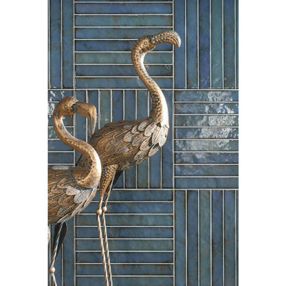 Brick Raku Turquoise mozaiektegel 35x35cm