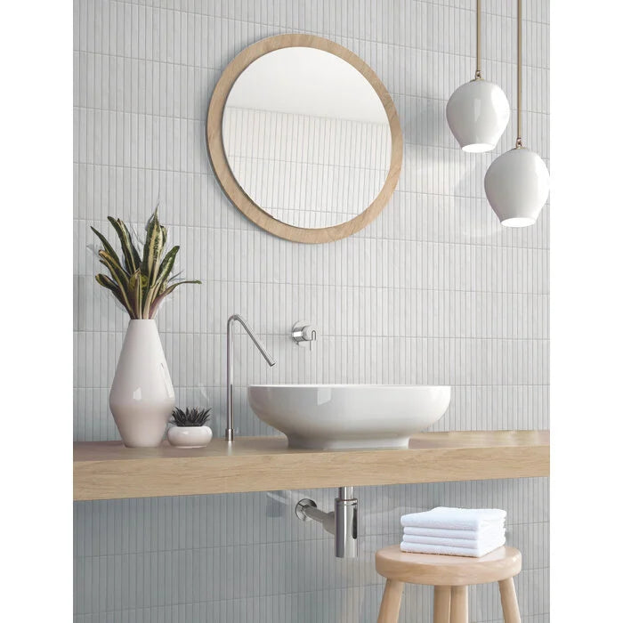 Pencil Kromo White mozaiektegel 35x35cm