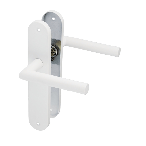 Lucano - Witte Deurklink Rond Lang Schild