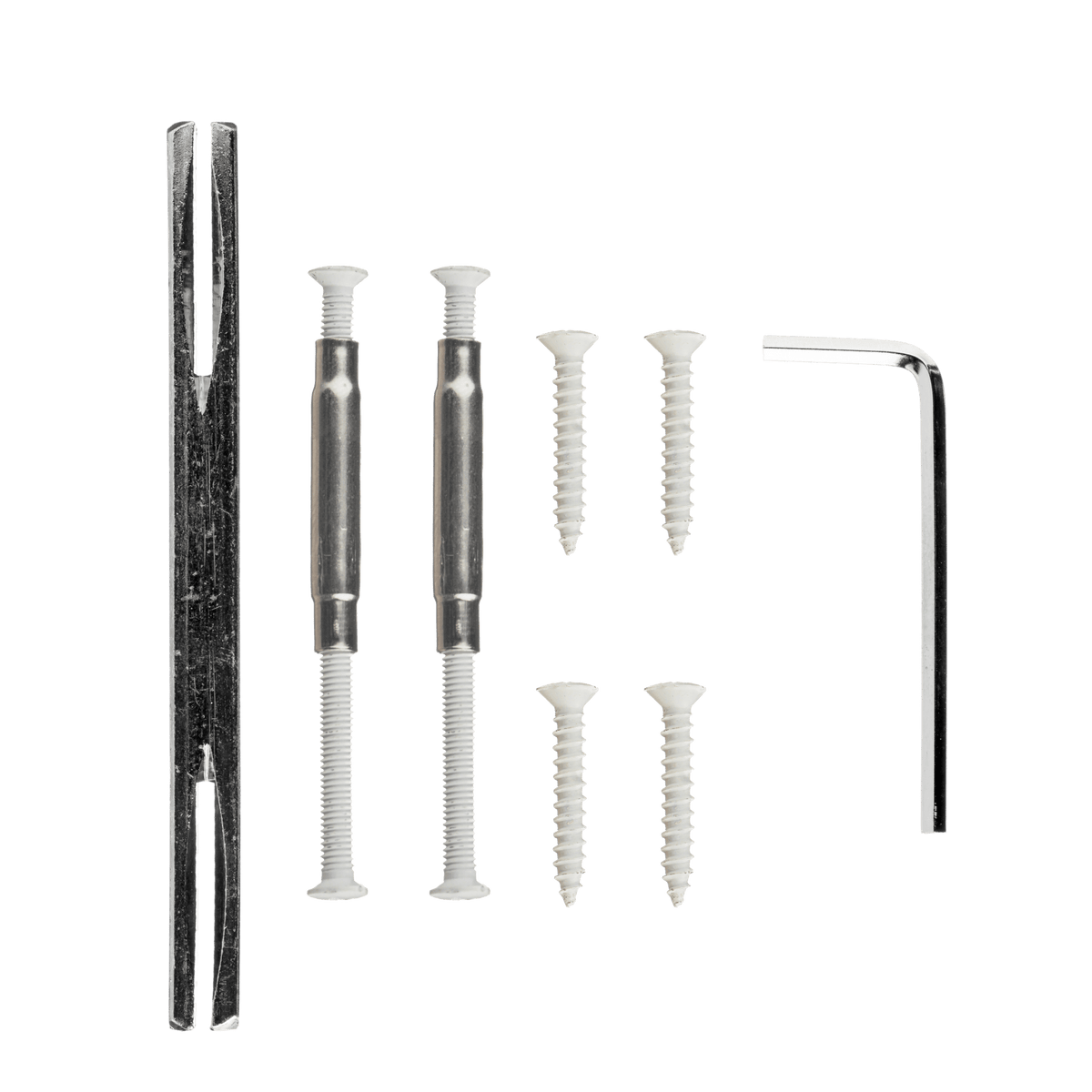 Bevestigingsmateriaal voor deurklink Lucano in wit met sleutelgat 56 mm