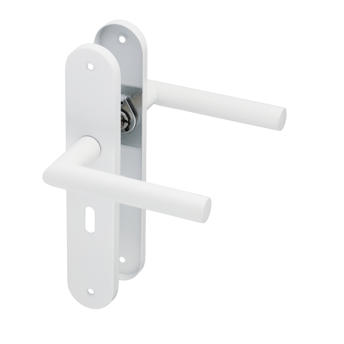Deurklink Lucano in wit met sleutelgat 56 mm