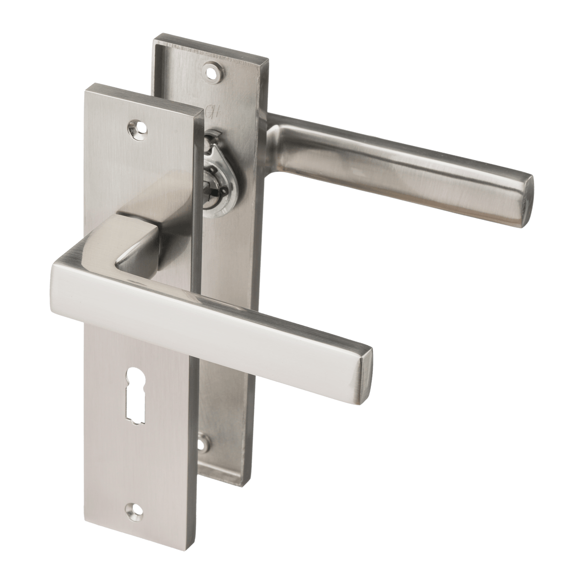 Deurklink Merano in RVS met sleutelgat 56 mm