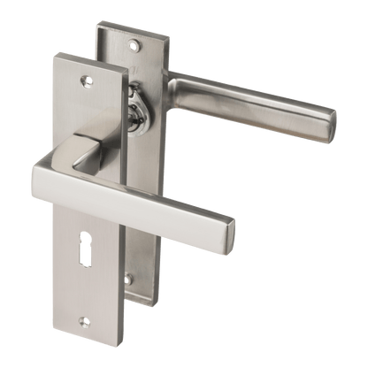 Deurklink Merano in RVS met sleutelgat 56 mm