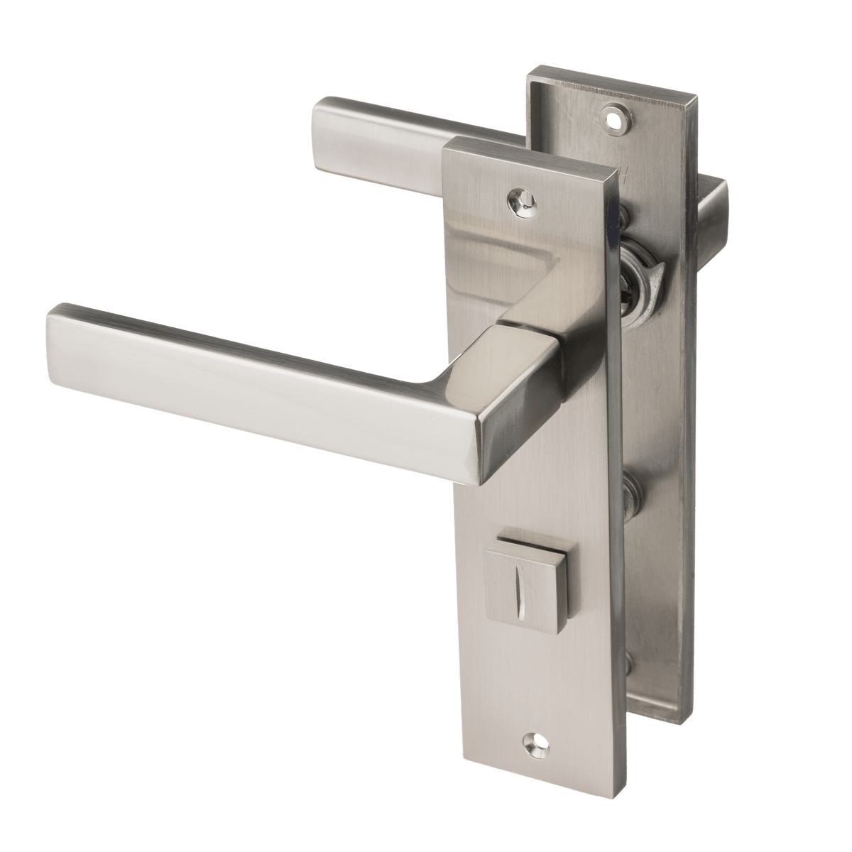 Deurklink Merano in RVS met WC-sluiting 63 mm