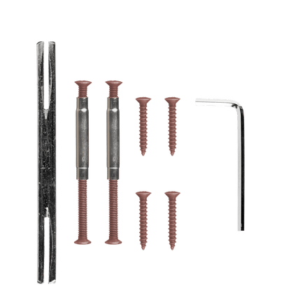 Bevestigingsmateriaal voor deurklink Nola in koper met WC-sluiting