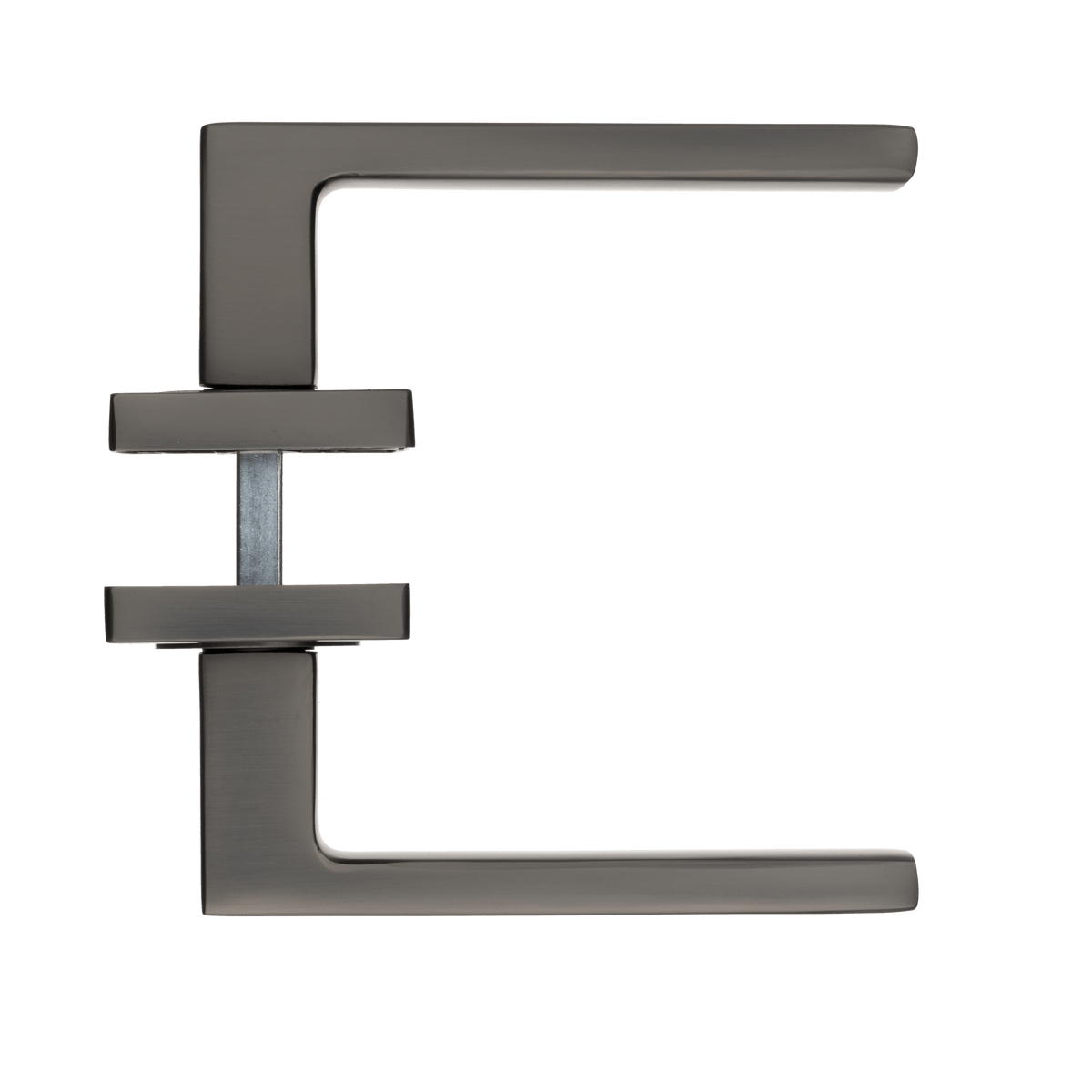Deurklink Novara in gun metal met sleutelgat 56 mm
