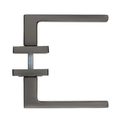 Deurklink Novara in gun metal met sleutelgat 56 mm