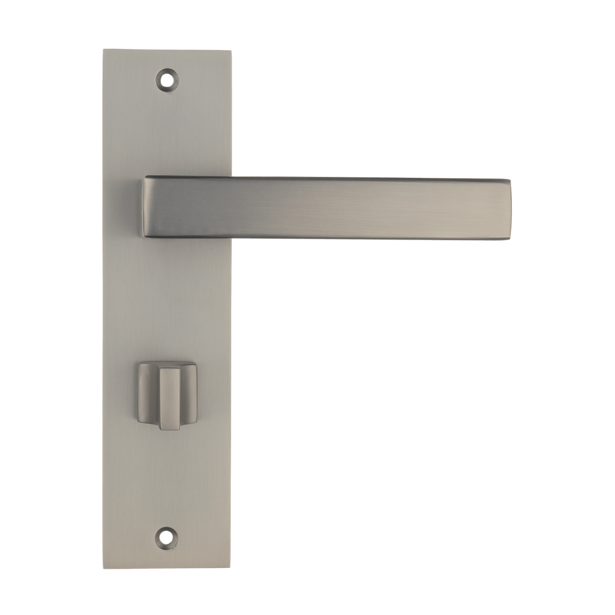 Deurklink Novara in gun metal met WC-sluiting 63 mm