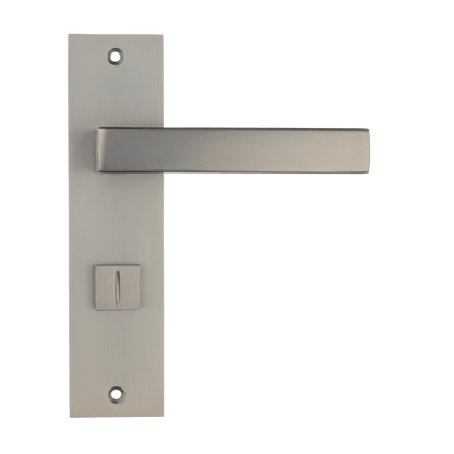 Deurklink Novara in gun metal met WC-sluiting 63 mm