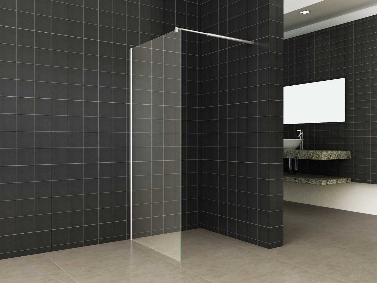 Wiesbaden Eco zijwand voor Eco nisdeur 1000x1950 6mm - WDtegels