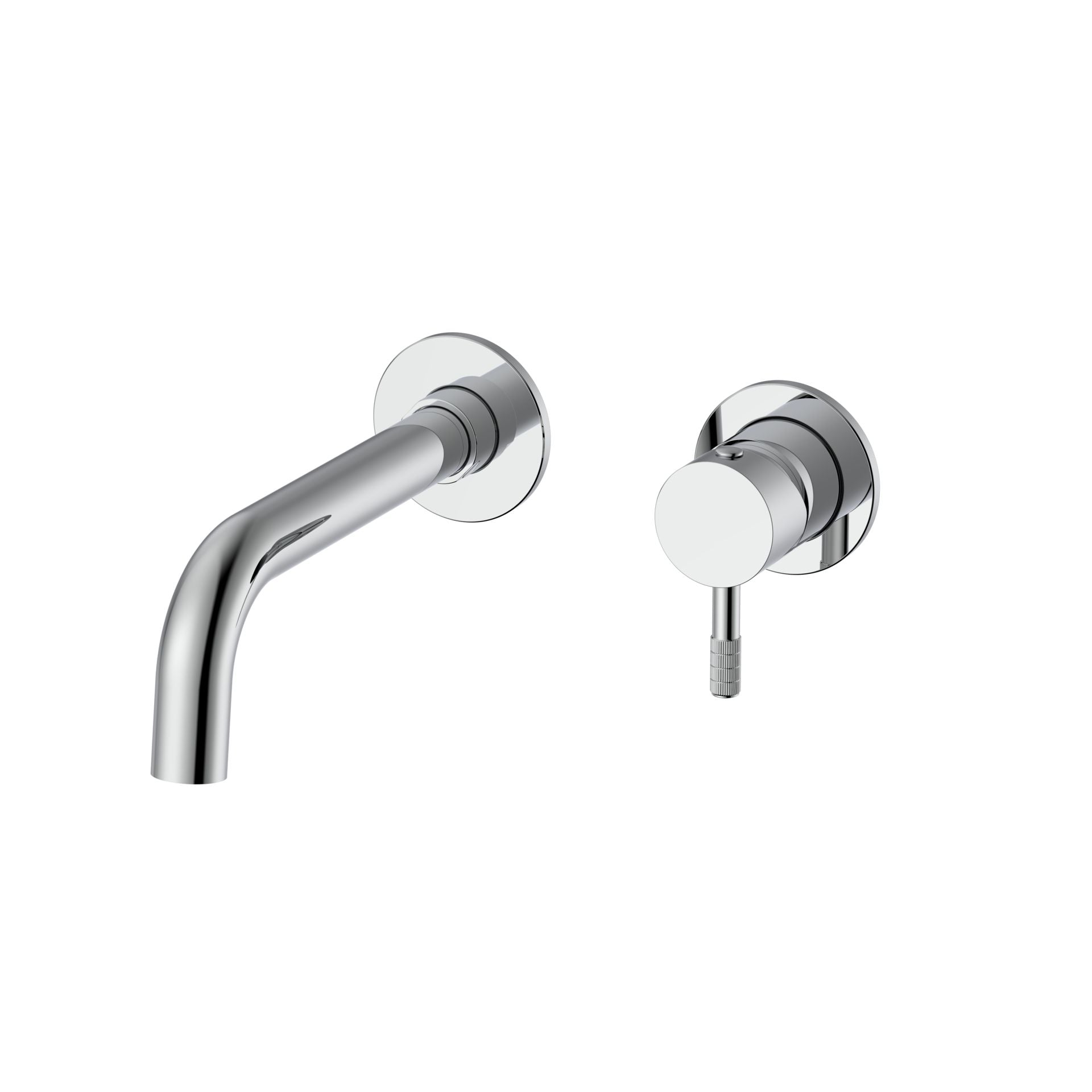 Stria Finish Set Wastafelmengkraan | Inbouw | Verfijnd Geribbelde Hendel | Chroom - WDtegels